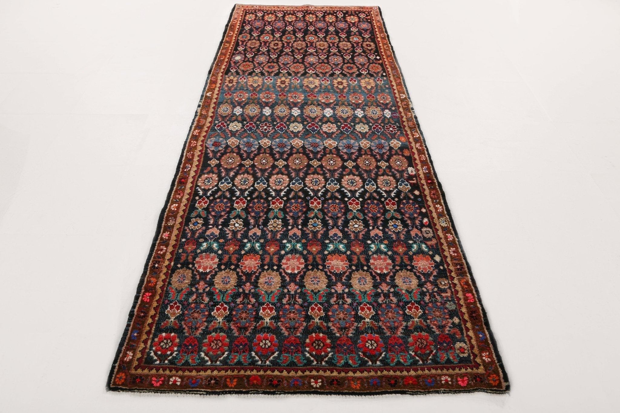 Persian Hamadan Runner Rug | 3' 9" x 9' 2"