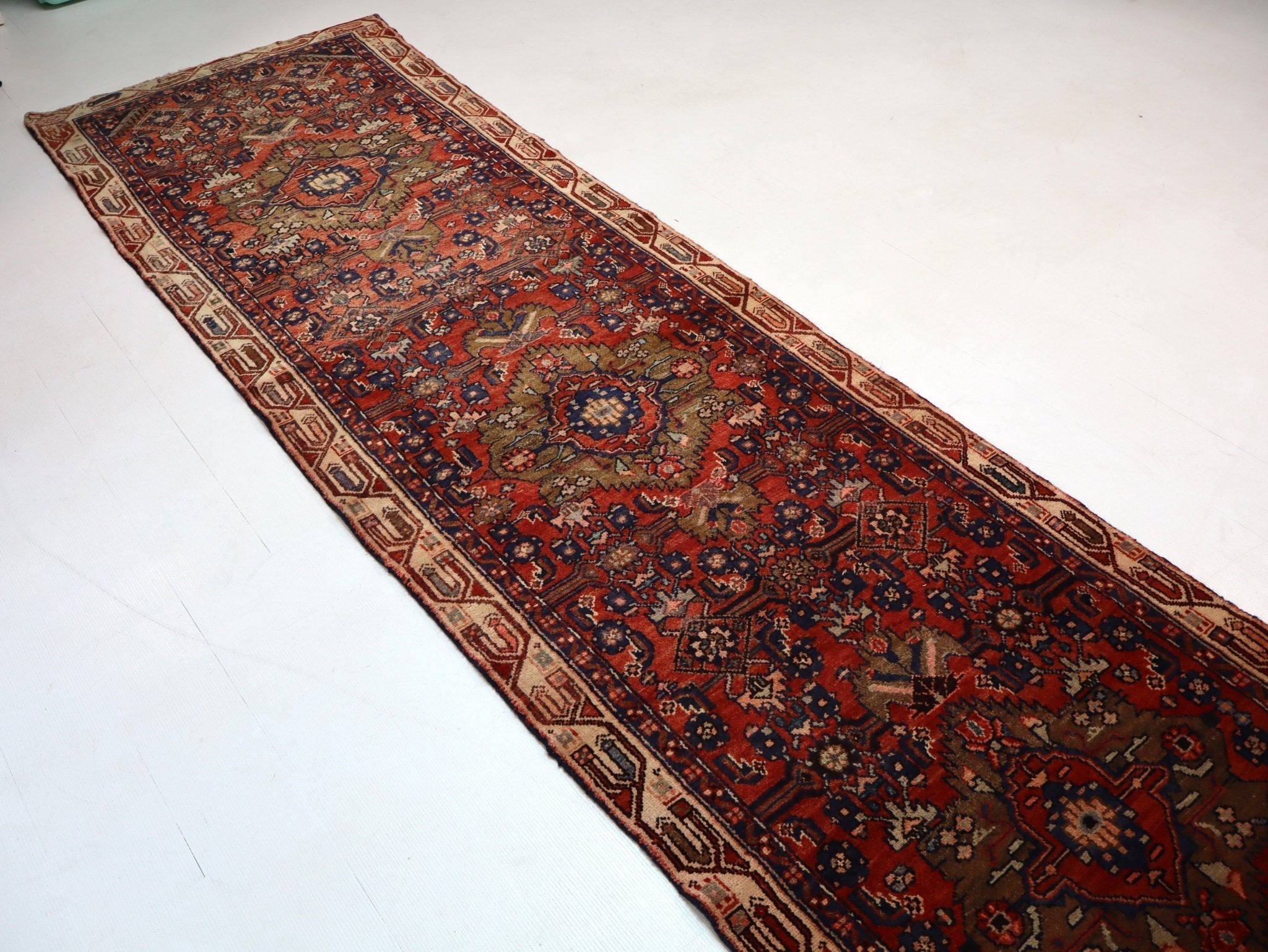 Persian Hosseinabad Runner Rug | 3' 2” x 12' 6"