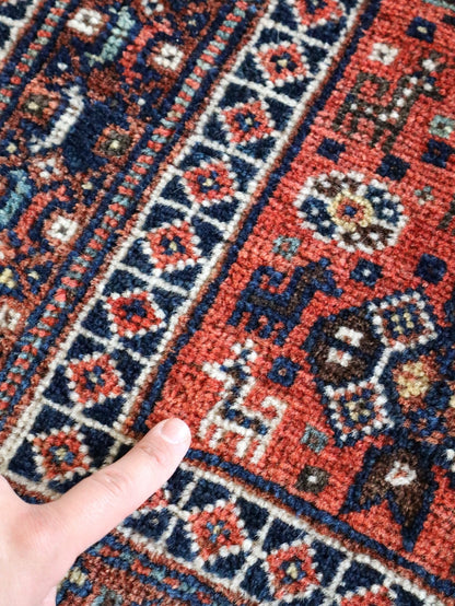 Persian Qashqai Rug | 4' x 5' 1"