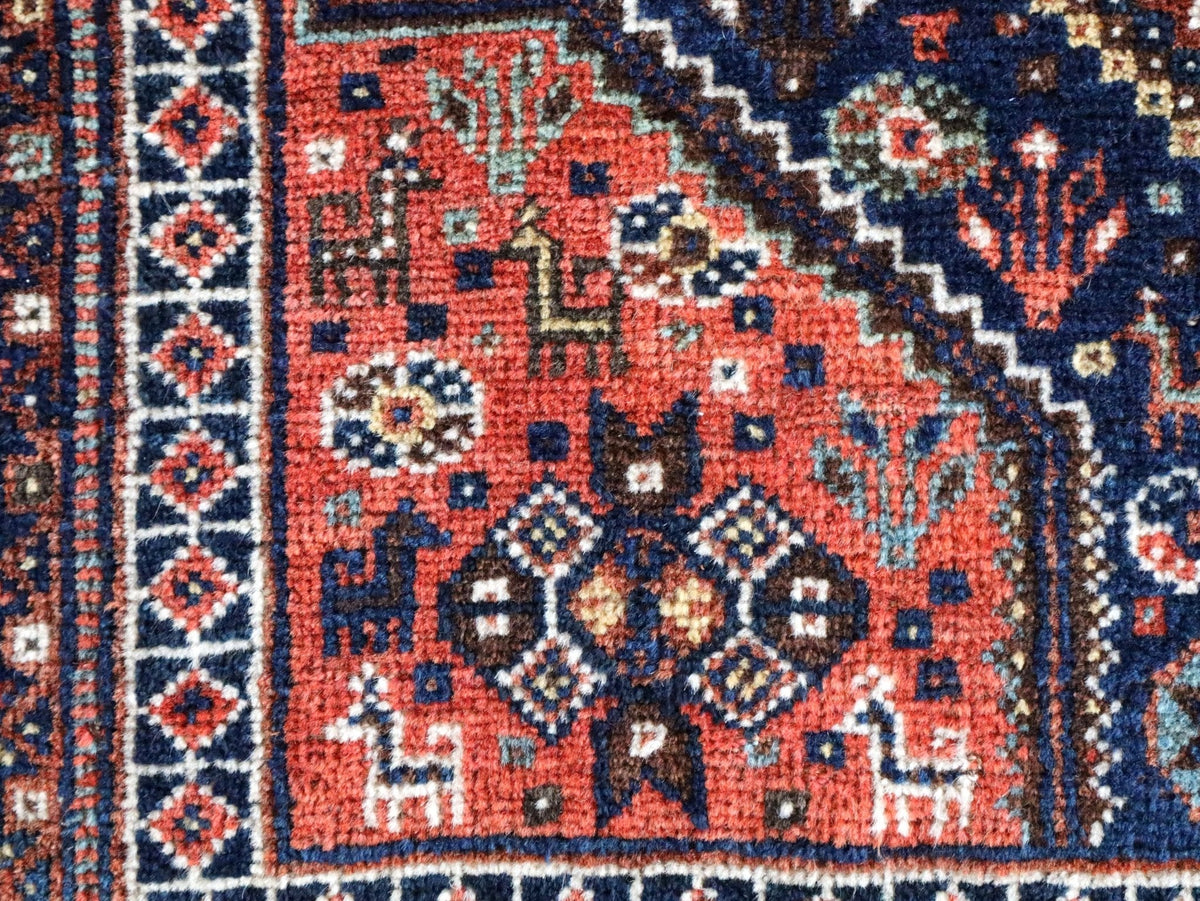 Persian Qashqai Rug | 4' x 5' 1"