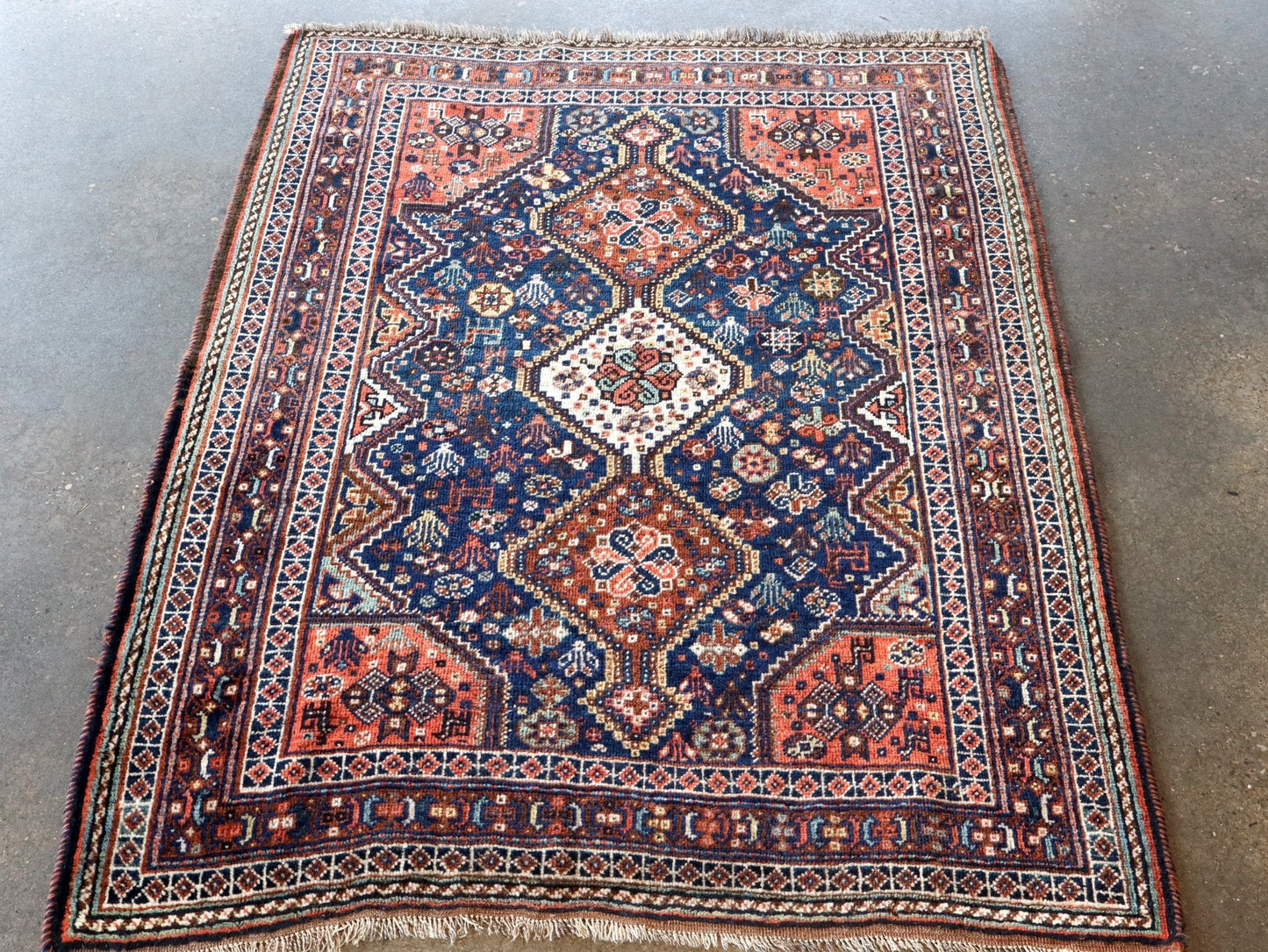 Persian Qashqai Rug | 4' x 5' 1"