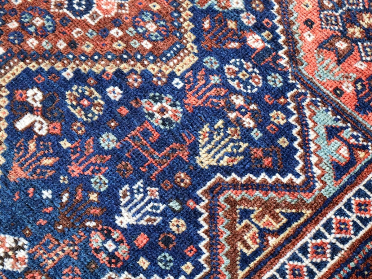 Persian Qashqai Rug | 4' x 5' 1"