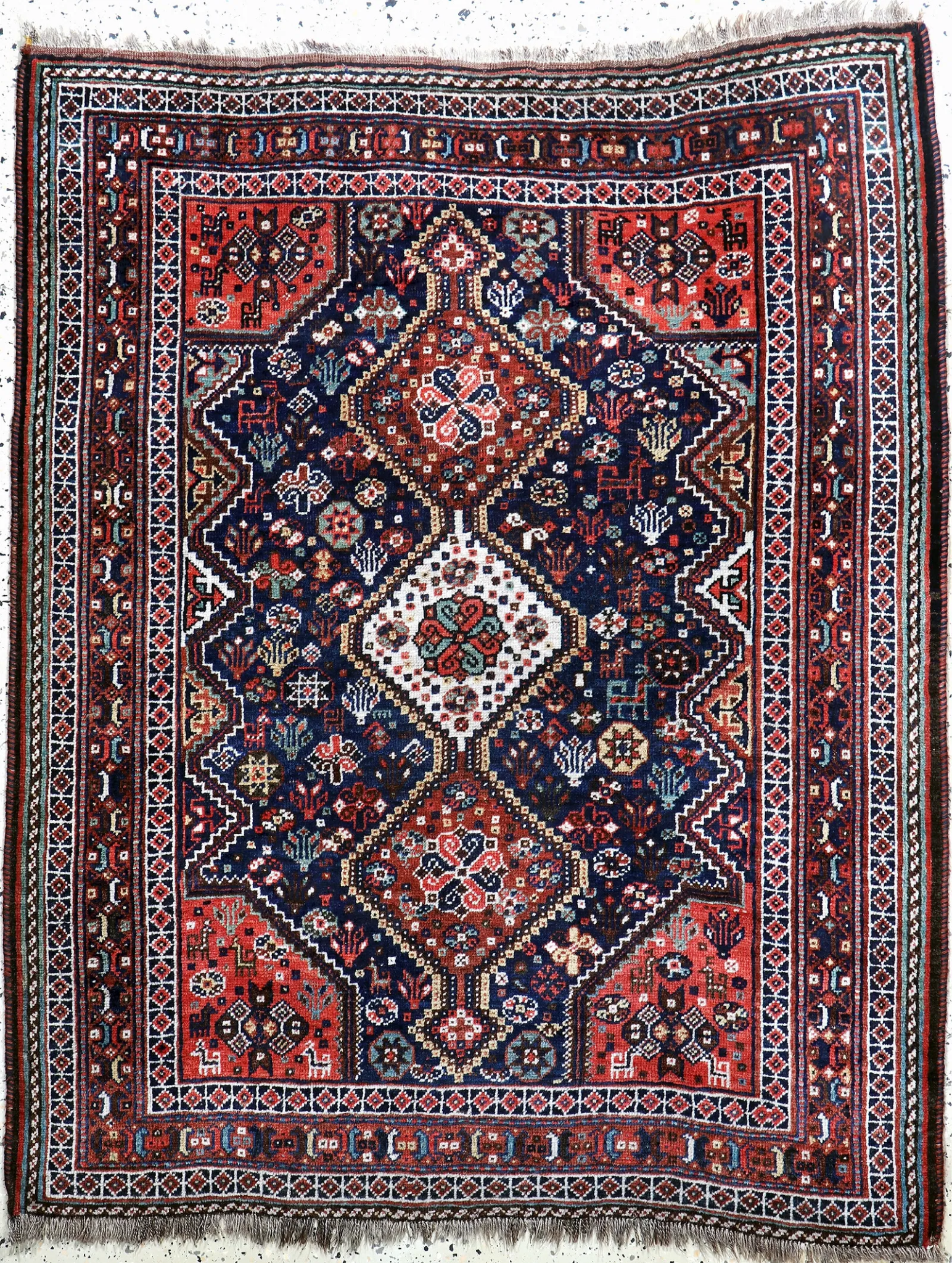 Persian Qashqai Rug | 4' x 5' 1"