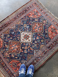 Persian Qashqai Rug | 4' x 5' 1"