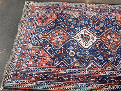 Persian Qashqai Rug | 4' x 5' 1"