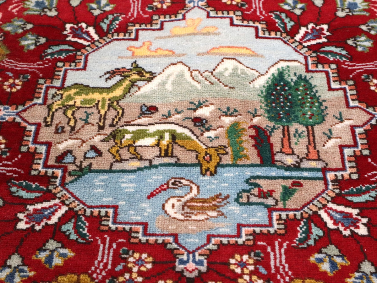 Persian Tabriz Round Rug | 3' 1"