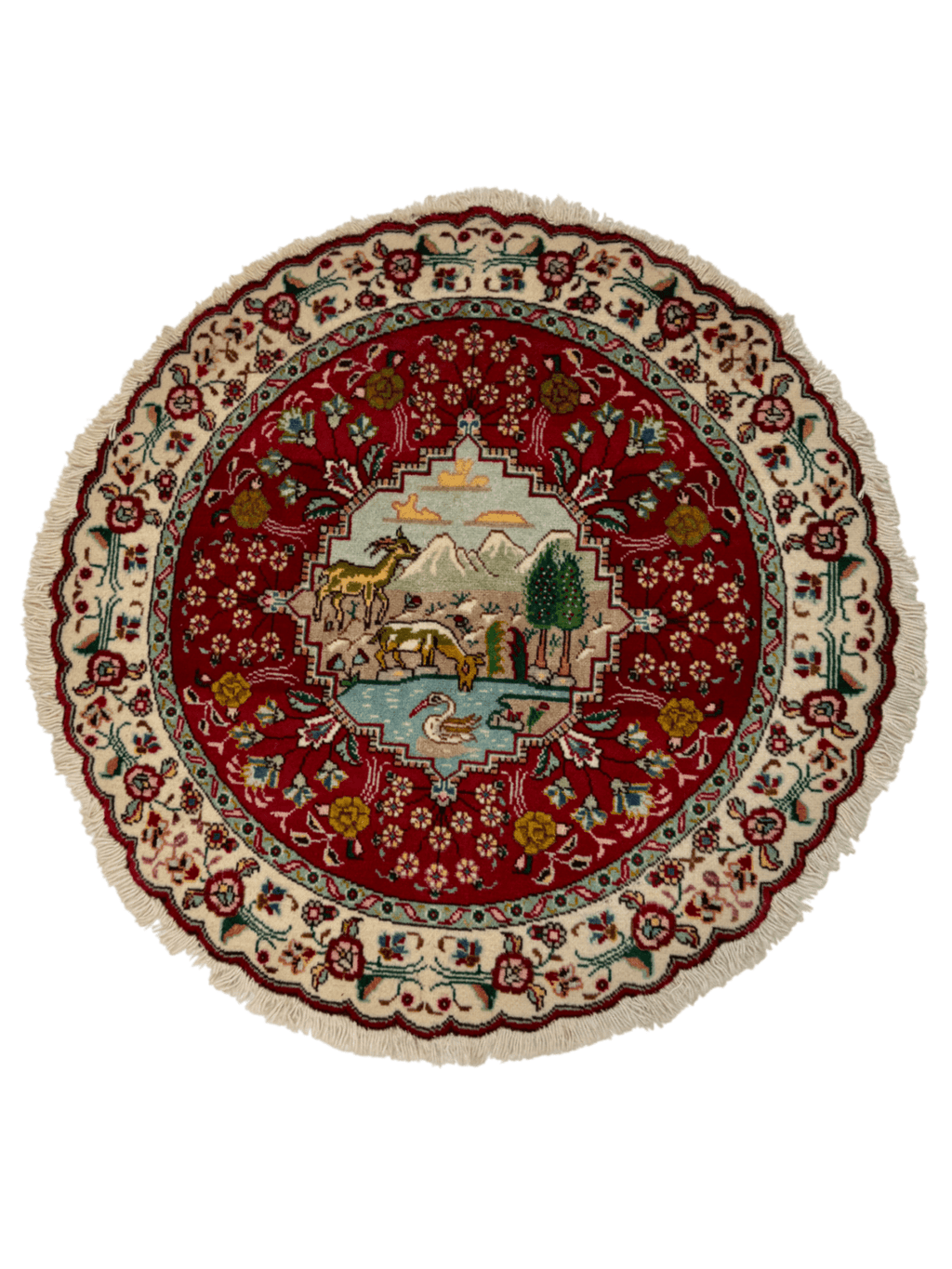 Persian Tabriz Round Rug | 3' 1"