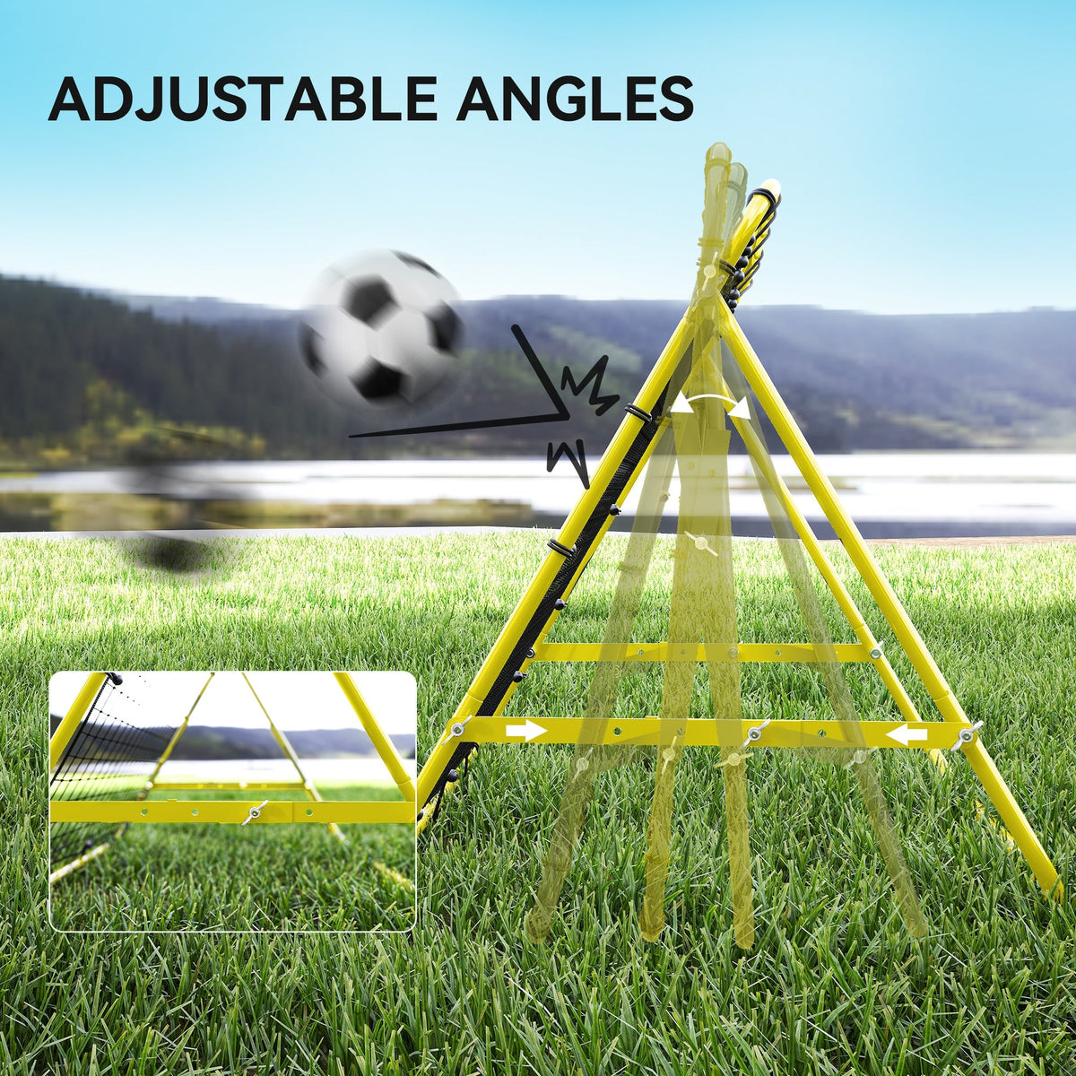 Volleyball Rebounder Net Football Training Aid Kickback Target Play Red