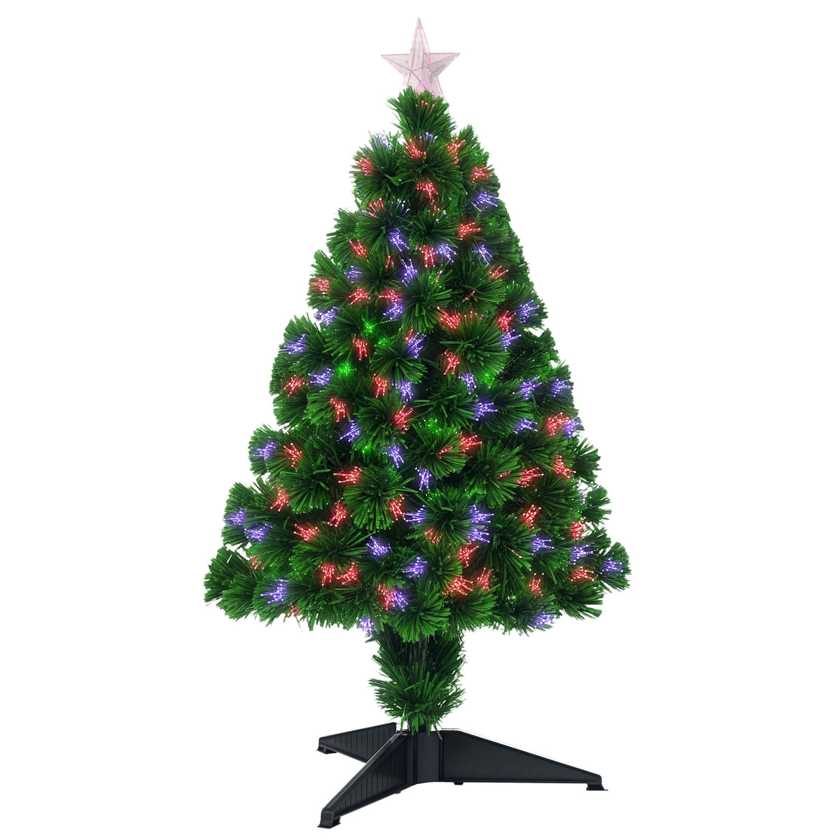 2.5FT Prelit Artificial Tabletop Christmas Tree with Fibre Optics Holiday Home Xmas Decoration for Table and Desk Geen