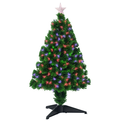 2.5FT Prelit Artificial Tabletop Christmas Tree with Fibre Optics Holiday Home Xmas Decoration for Table and Desk Geen