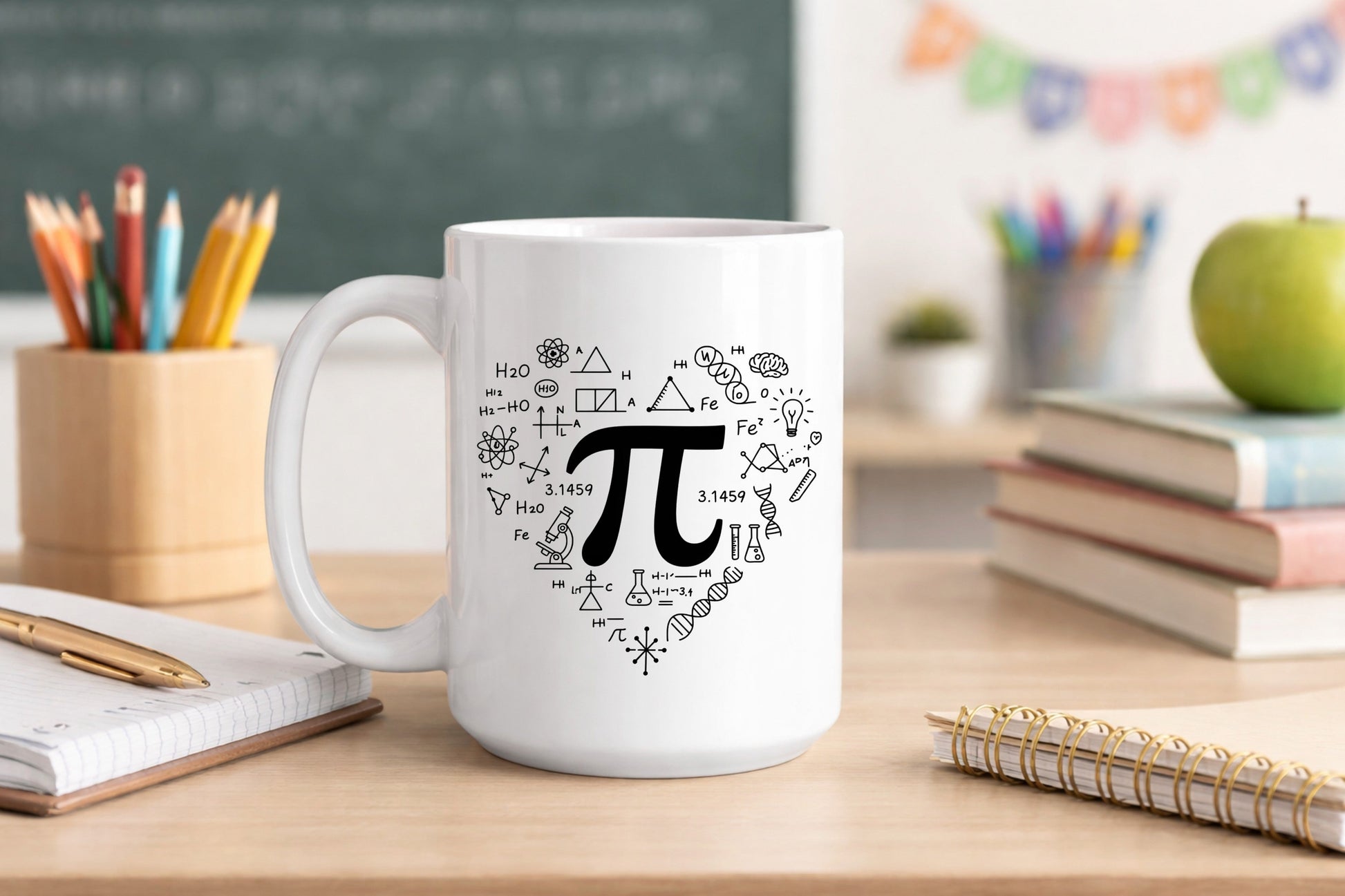 Pi Math Teacher Mug | Funny Math Teacher Gift | Math Nerd Coffee Mug | STEM Teacher Gift | Pi Day Gift | 15oz Ceramic Mug - Royal Eagles Promise of Peace