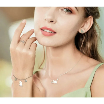 925 Sterling Silver Adjustable Cat Tail Ring