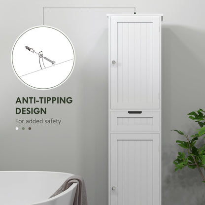 Freestanding Bathroom Cabinet with Drawer and 2 Doors, Tall Bathroom Cupboard for Kitchen, Study, Living Room