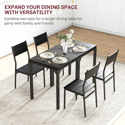 Kurt 3-Piece Dining Set for Small Spaces-Black