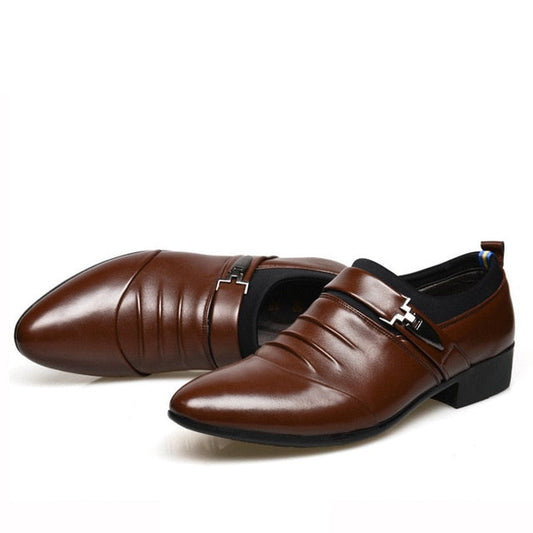 Leather Buckle Dress Shoes