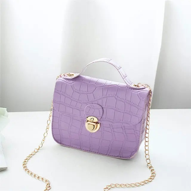 Croc Pattern Shoulder & Handbag