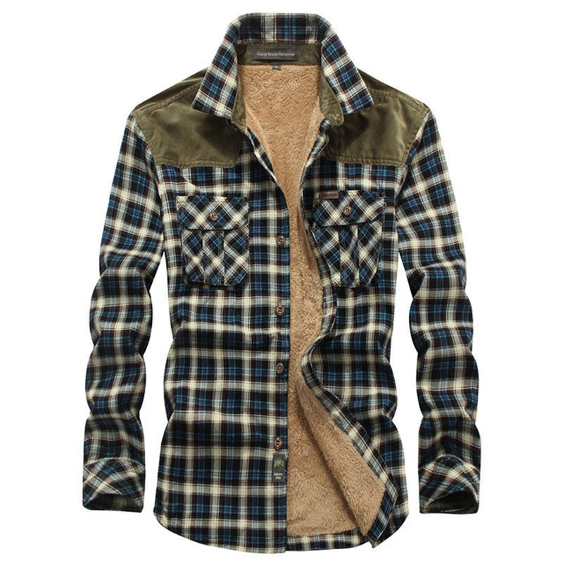 Double Pocket Plaid Shirt