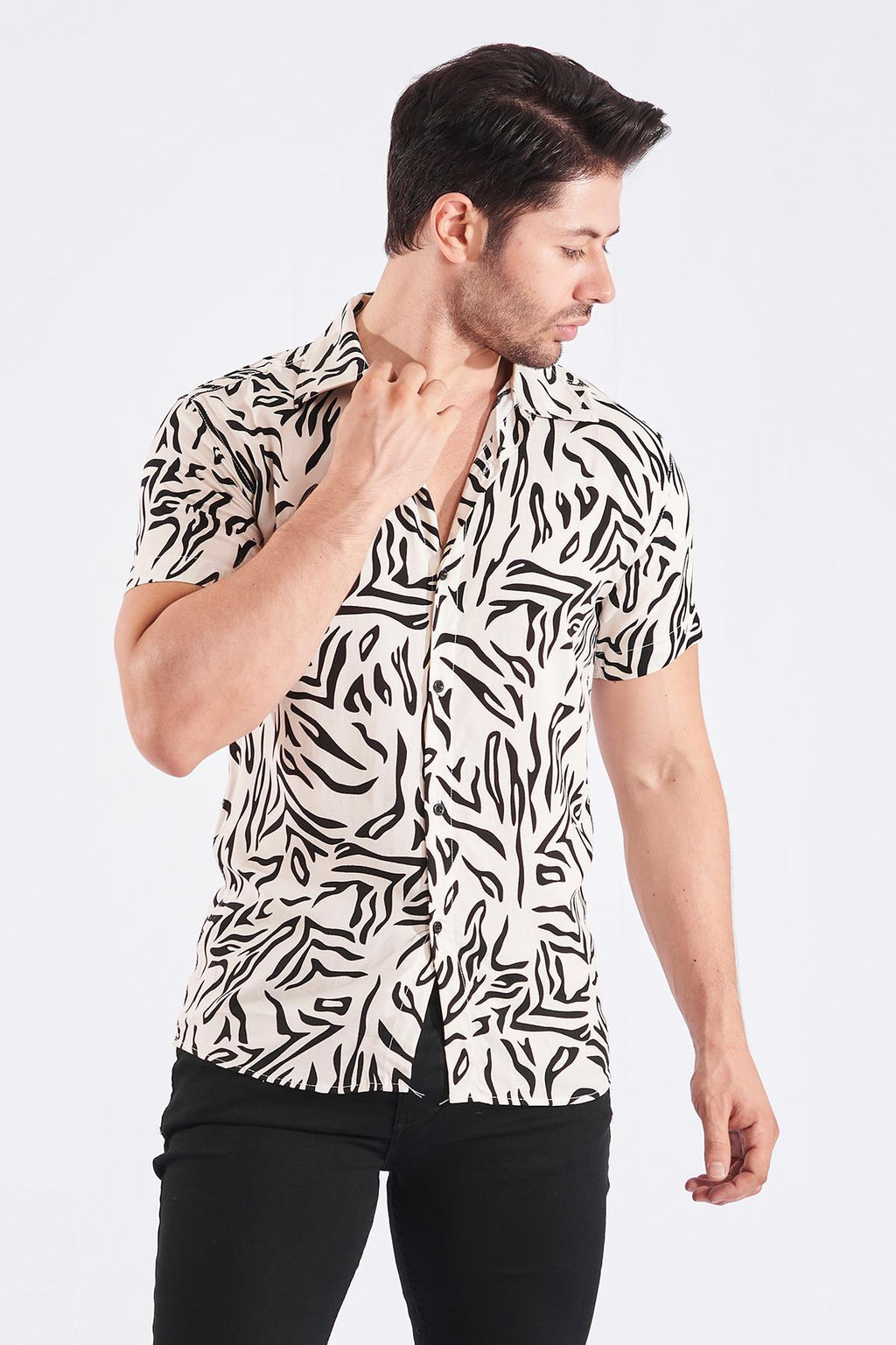 Short Sleeve Zebra Print