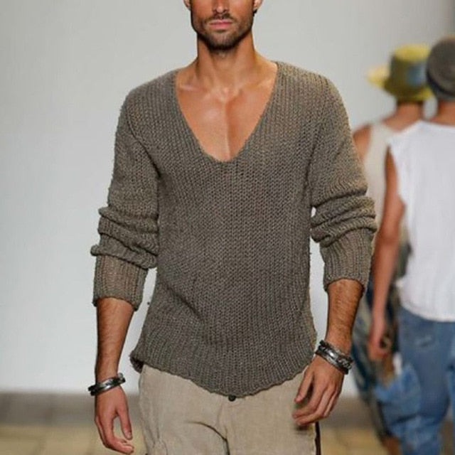 V-Neck Knit Sweater