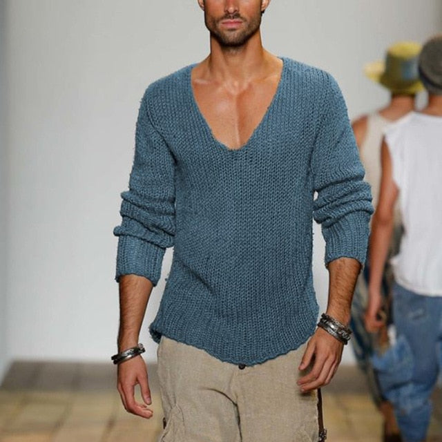 V-Neck Knit Sweater