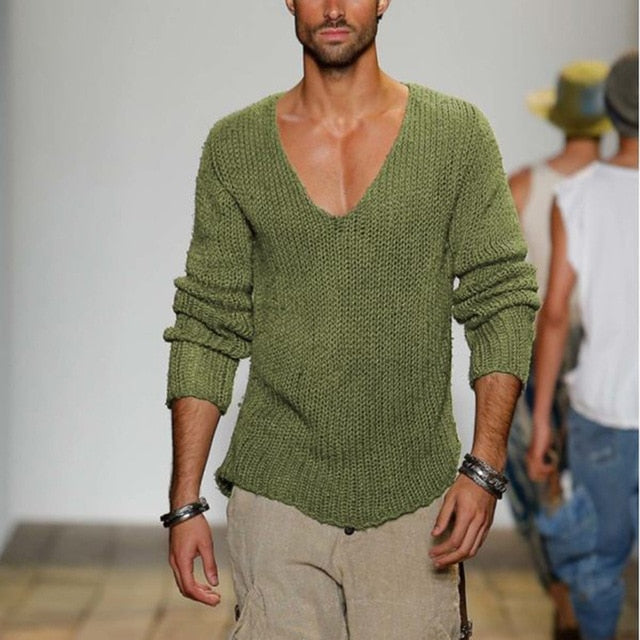 V-Neck Knit Sweater