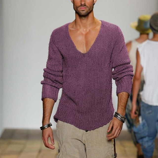 V-Neck Knit Sweater