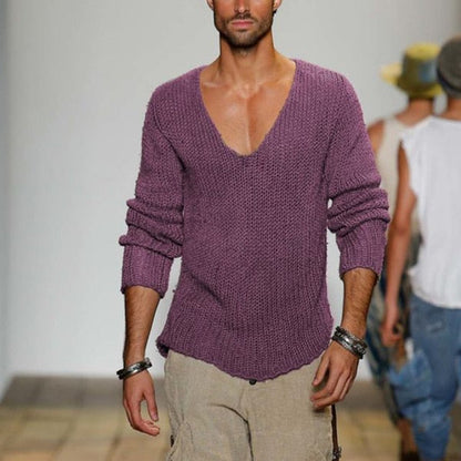 V-Neck Knit Sweater