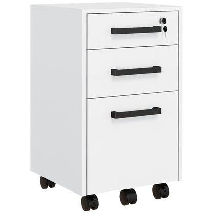 Lockable Vertical File Cabinet with Lock, 3 Drawer Filing Cabinet with Hanging Bars for Letter and A4 Size, Black