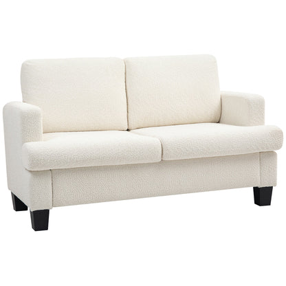 54.3" Loveseat Sofa, 2 Seater Sofa with Removable Cushions, Small Couch with Solid Wood Frame for Living Room, Dark Grey