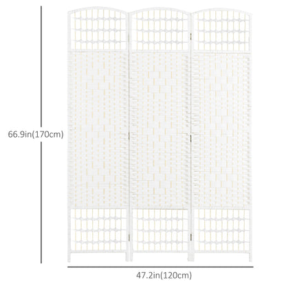 4 Panel Folding Room Divider, Portable Privacy Screen, Wave Fiber Room Partition for Home Office, Black