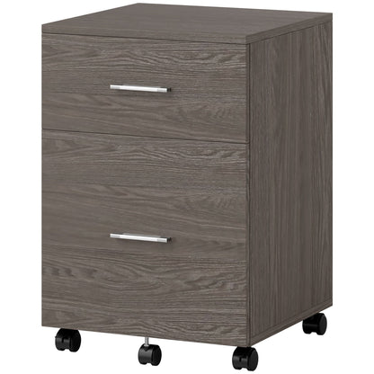 Mobile Filing Cabinet, Vertical File Cabinet with 2 Drawers, Wheels, for Letter or A4 File, Natural