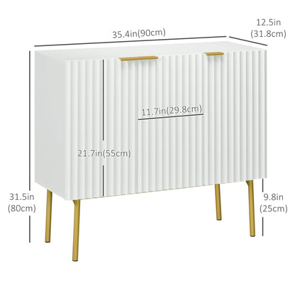 Modern Storage Cabinet Sideboard Buffet Cabinet with Gold Legs for Living Room Dining Room Hallway Black
