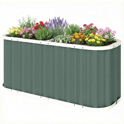 Galvanized Raised Garden Bed, Deep Root Planter Box, Outdoor Garden Bed with Plant Labels, 5' x 2' x 2', Dark Grey