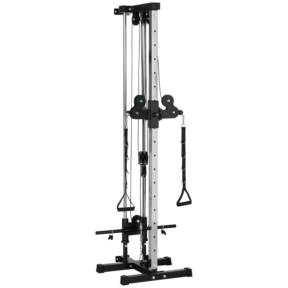 Wall Mount Cable Station, 15 Positions Adjustable Dual Pulley Machine Cable Crossover Machine Home Gym Equipment