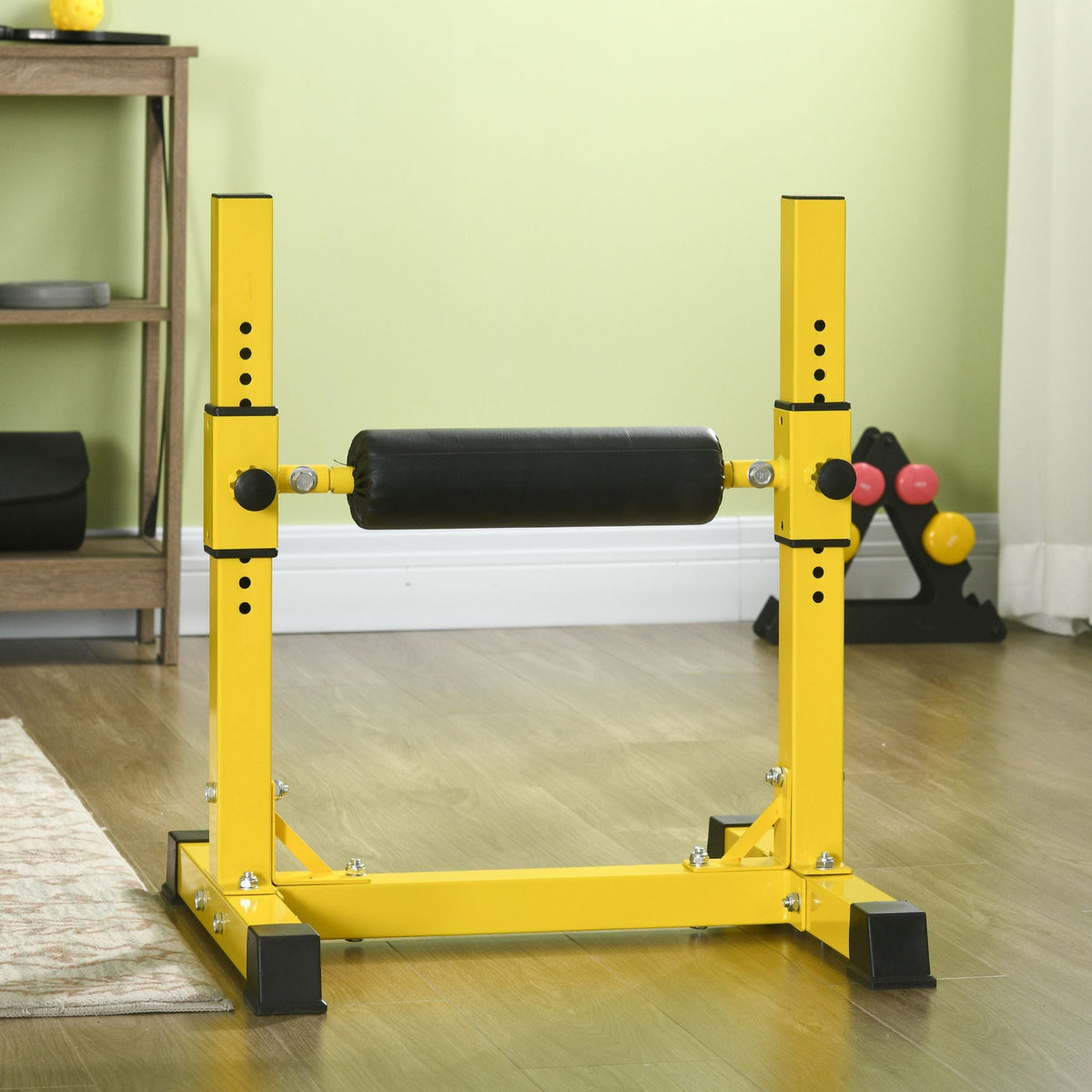 Bulgarian Split Squat Stand, 12-Level Adjustable Single Leg Squat Stand for Lower Body Strength Training, Red