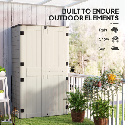 185 Gallon Outdoor Storage Cabinet with Openable Top and Lockable Doors for Lawnmower, Trash Can, Patio Accessories