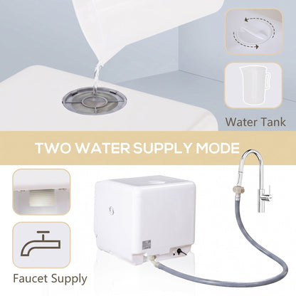 Portable Dishwasher, Counter Dishwasher with 4 Place Settings, 5 Washing Programs, Air-Dry Function, 6L Water Tank
