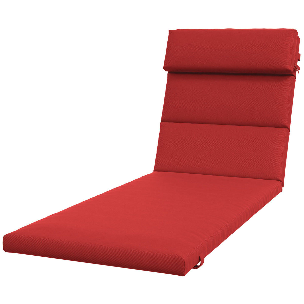 Patio Chaise Lounge Chair Cushion Replacement Sun Lounger Pads with Headrest and Ties, Beige