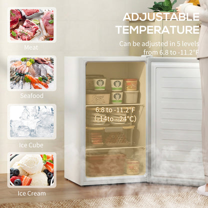 1.1 Cu. Ft. Mini Freezer, Compact Upright Freezer with Reversible Door, Removable Shelf, Adjustable Temperature, Black