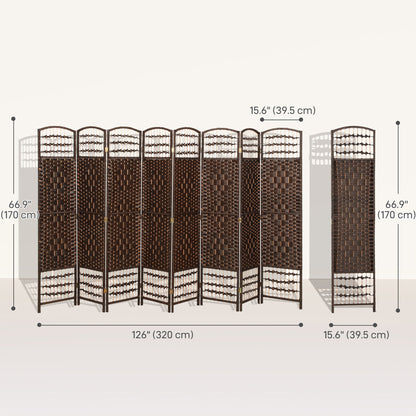 4 Panel Folding Room Divider, Portable Privacy Screen, Wave Fiber Room Partition for Home Office, Black