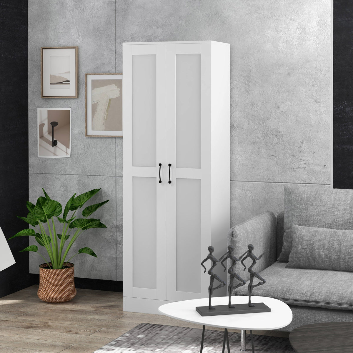 69" Tall Pantry Cabinet with Adjustable Shelves, Modern Kitchen Pantry Cabinet with Soft Close Doors, Black