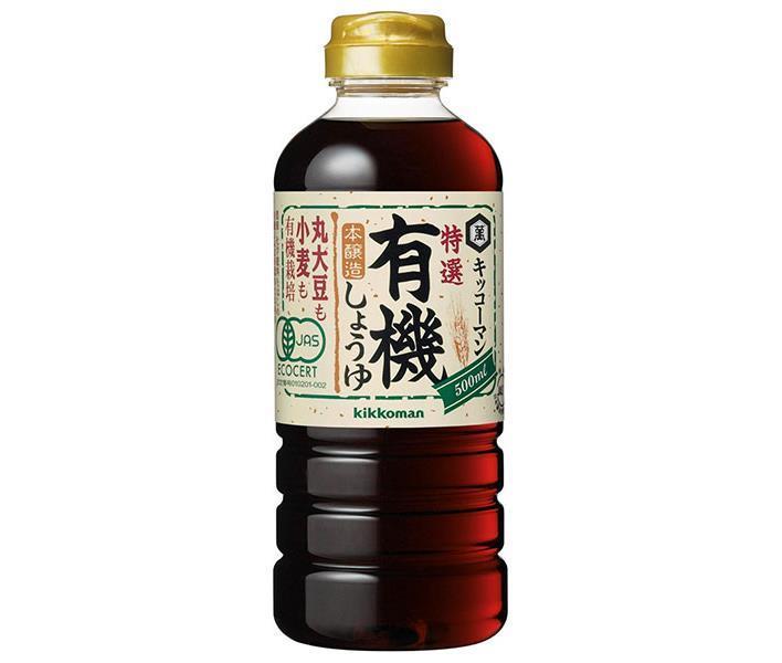 キッコーマン 特選有機しょうゆ 500mlペットボトル×12本入【日本出荷】