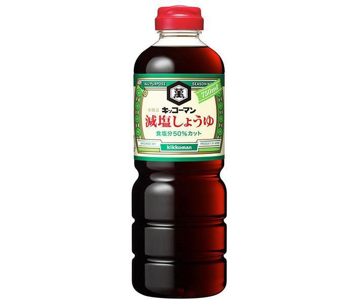 キッコーマン 減塩しょうゆ 750mlペットボトル×6本入【日本出荷】