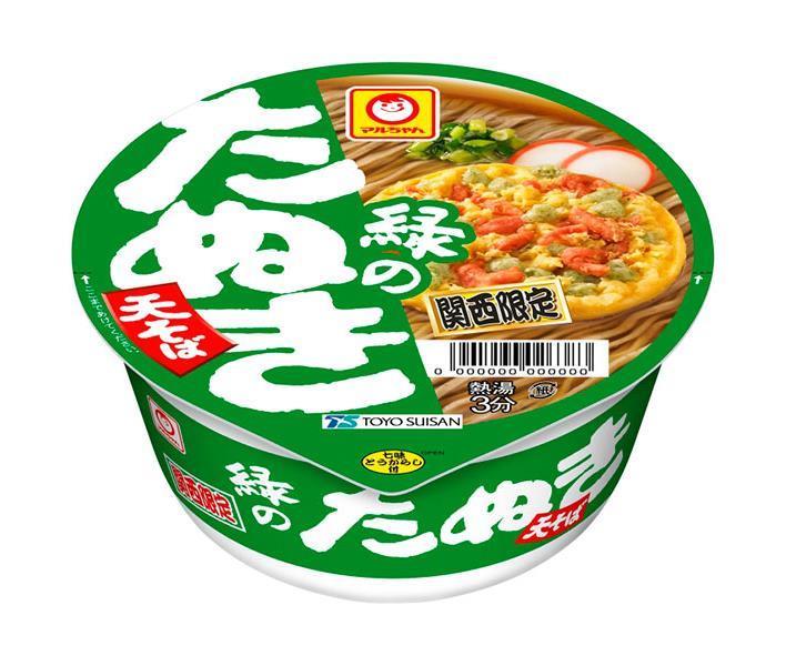 東洋水産 マルちゃん 緑のたぬき天そば(関西) 101g×12個入【日本出荷】