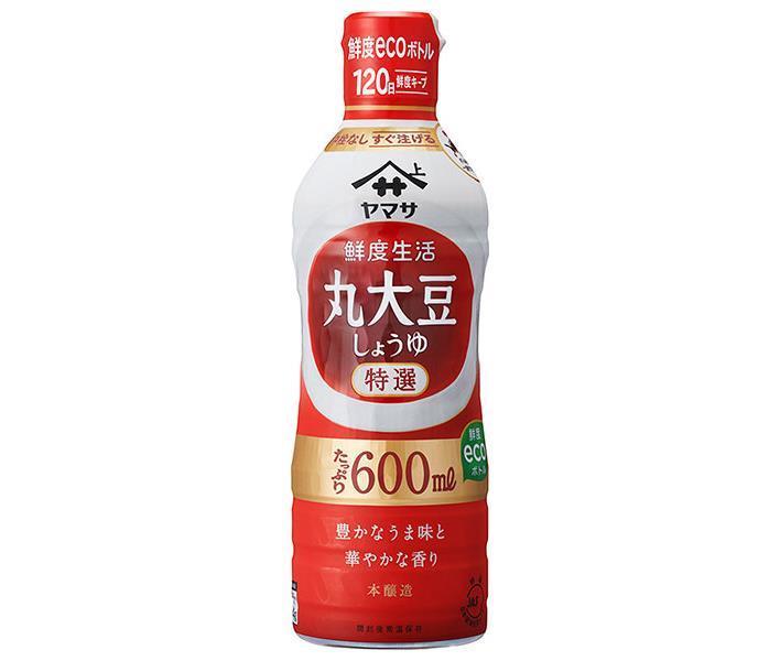 Yamasa Soy Sauce Freshness Seikatsu Special Whole Soybean Soy Sauce 600ml PET bottles x 12 bottles [Shipped in Japan]