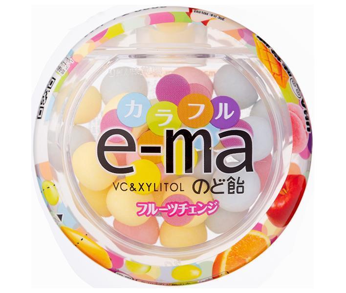 UHA味覚糖 UHAピピン e-maのど飴 容器 (カラフルフルーツチェンジ) 33g×6個入【日本出荷】