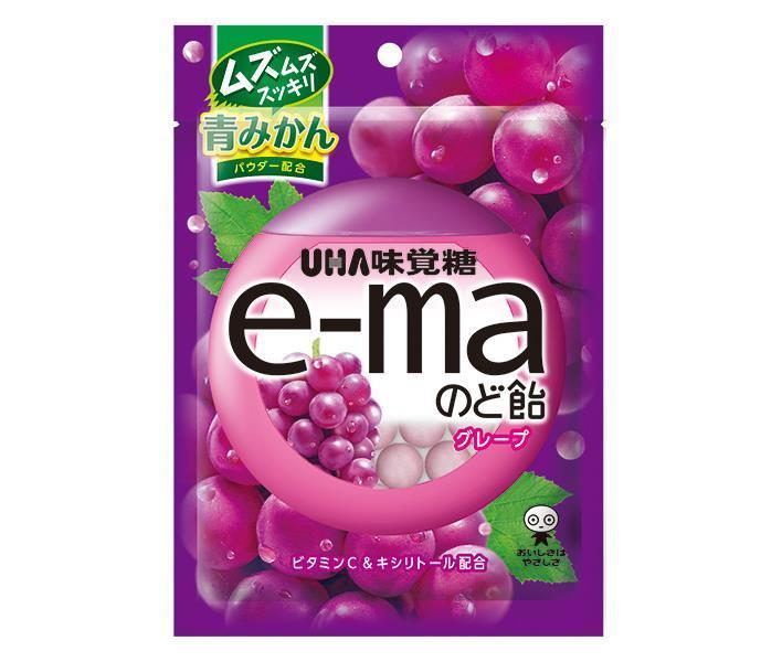 UHA味覚糖 e-maのど飴 袋 (グレープ) 50g×6袋入【日本出荷】