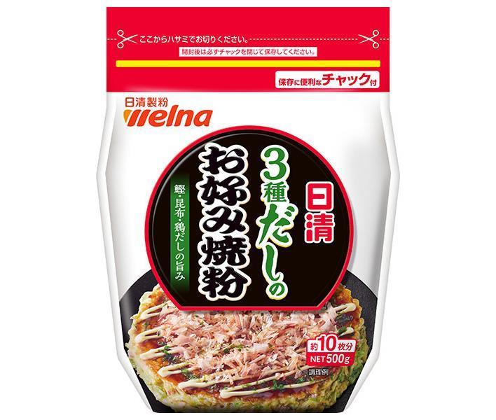日清ウェルナ 日清 3種だしのお好み焼粉 500g×12袋入【日本出荷】