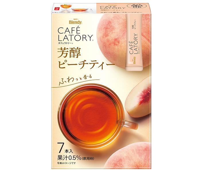 AGF Blendy Café Latory Stick Rich Peach Tea (6.5g x 7 pieces) x 24 boxes [Shipped in Japan]