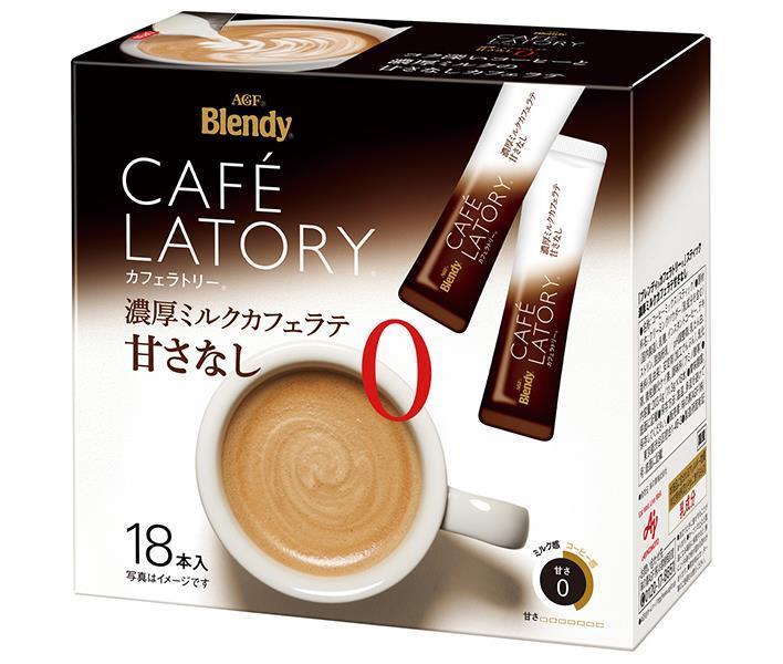 AGF Blendy Cafe Latte Stick Rich Milk Cafe Latte Unsweetened (11.3g x 18 bottles) x 6 boxes [Shipped in Japan]